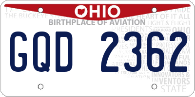 OH license plate GQD2362