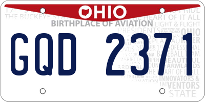 OH license plate GQD2371