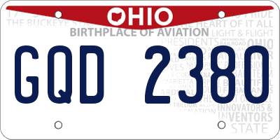 OH license plate GQD2380