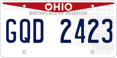 OH license plate GQD2423