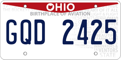 OH license plate GQD2425