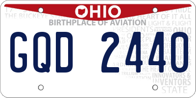 OH license plate GQD2440