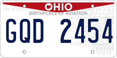 OH license plate GQD2454