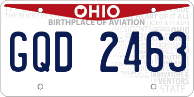 OH license plate GQD2463