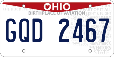 OH license plate GQD2467