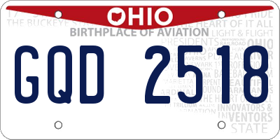 OH license plate GQD2518