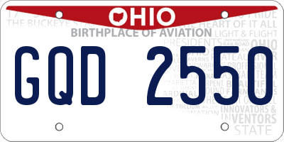 OH license plate GQD2550