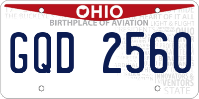 OH license plate GQD2560