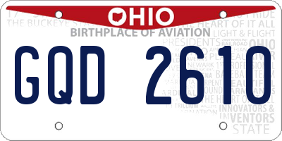 OH license plate GQD2610