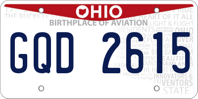 OH license plate GQD2615