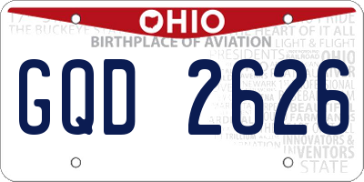 OH license plate GQD2626