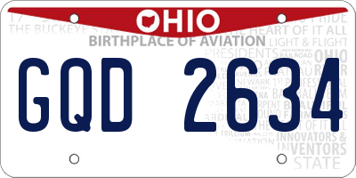 OH license plate GQD2634