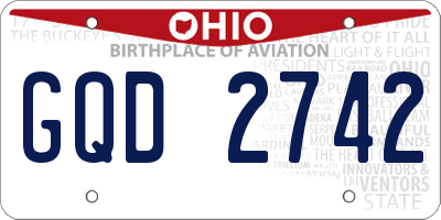 OH license plate GQD2742