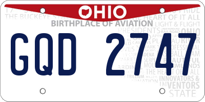 OH license plate GQD2747