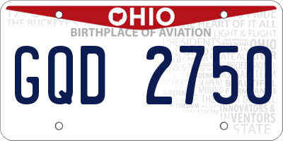 OH license plate GQD2750