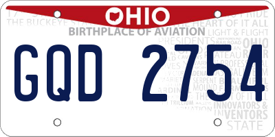 OH license plate GQD2754