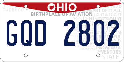 OH license plate GQD2802