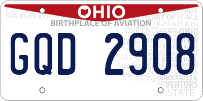 OH license plate GQD2908
