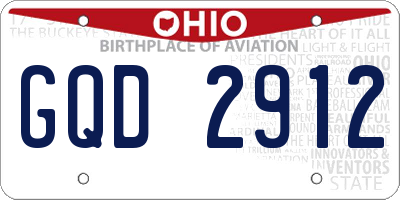 OH license plate GQD2912