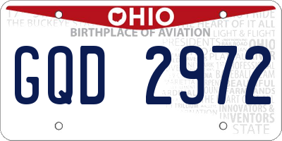 OH license plate GQD2972