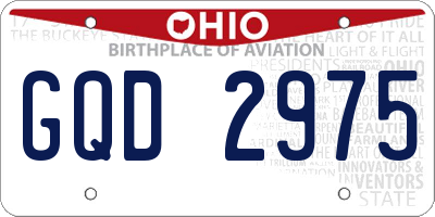 OH license plate GQD2975