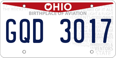OH license plate GQD3017