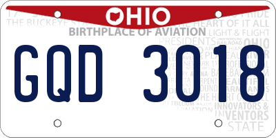 OH license plate GQD3018
