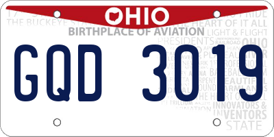 OH license plate GQD3019