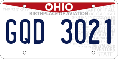 OH license plate GQD3021