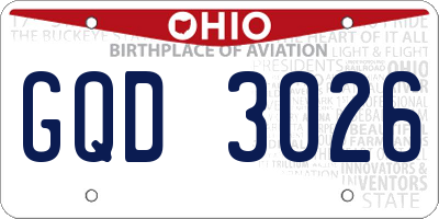 OH license plate GQD3026