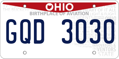 OH license plate GQD3030