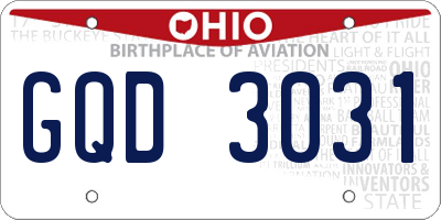 OH license plate GQD3031