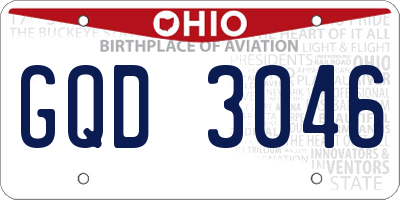 OH license plate GQD3046