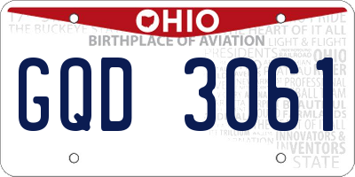 OH license plate GQD3061