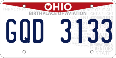 OH license plate GQD3133
