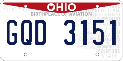 OH license plate GQD3151