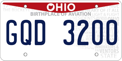 OH license plate GQD3200
