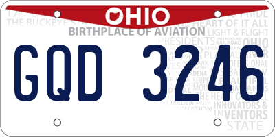 OH license plate GQD3246