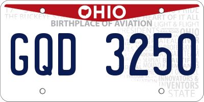 OH license plate GQD3250