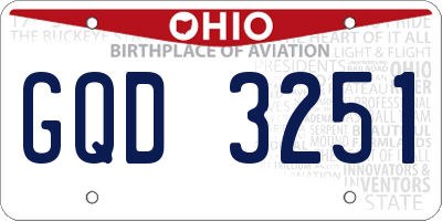 OH license plate GQD3251