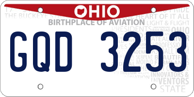 OH license plate GQD3253