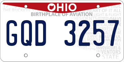 OH license plate GQD3257
