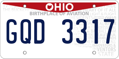 OH license plate GQD3317