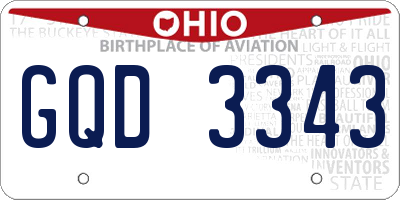 OH license plate GQD3343