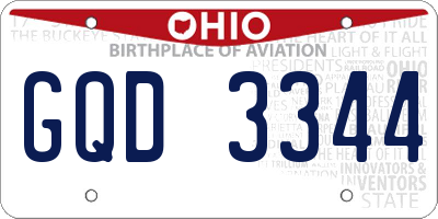 OH license plate GQD3344