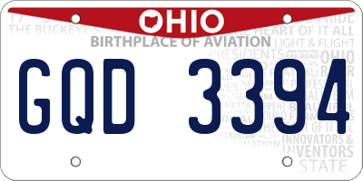 OH license plate GQD3394