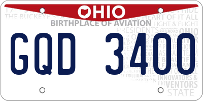 OH license plate GQD3400