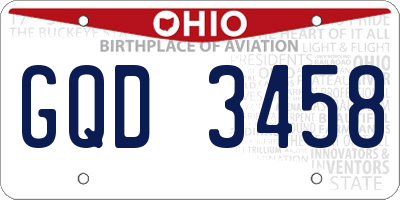 OH license plate GQD3458
