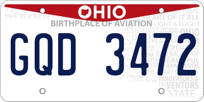 OH license plate GQD3472