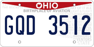 OH license plate GQD3512